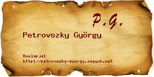 Petrovszky György névjegykártya