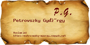Petrovszky György névjegykártya