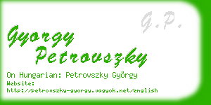 gyorgy petrovszky business card