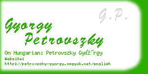 gyorgy petrovszky business card